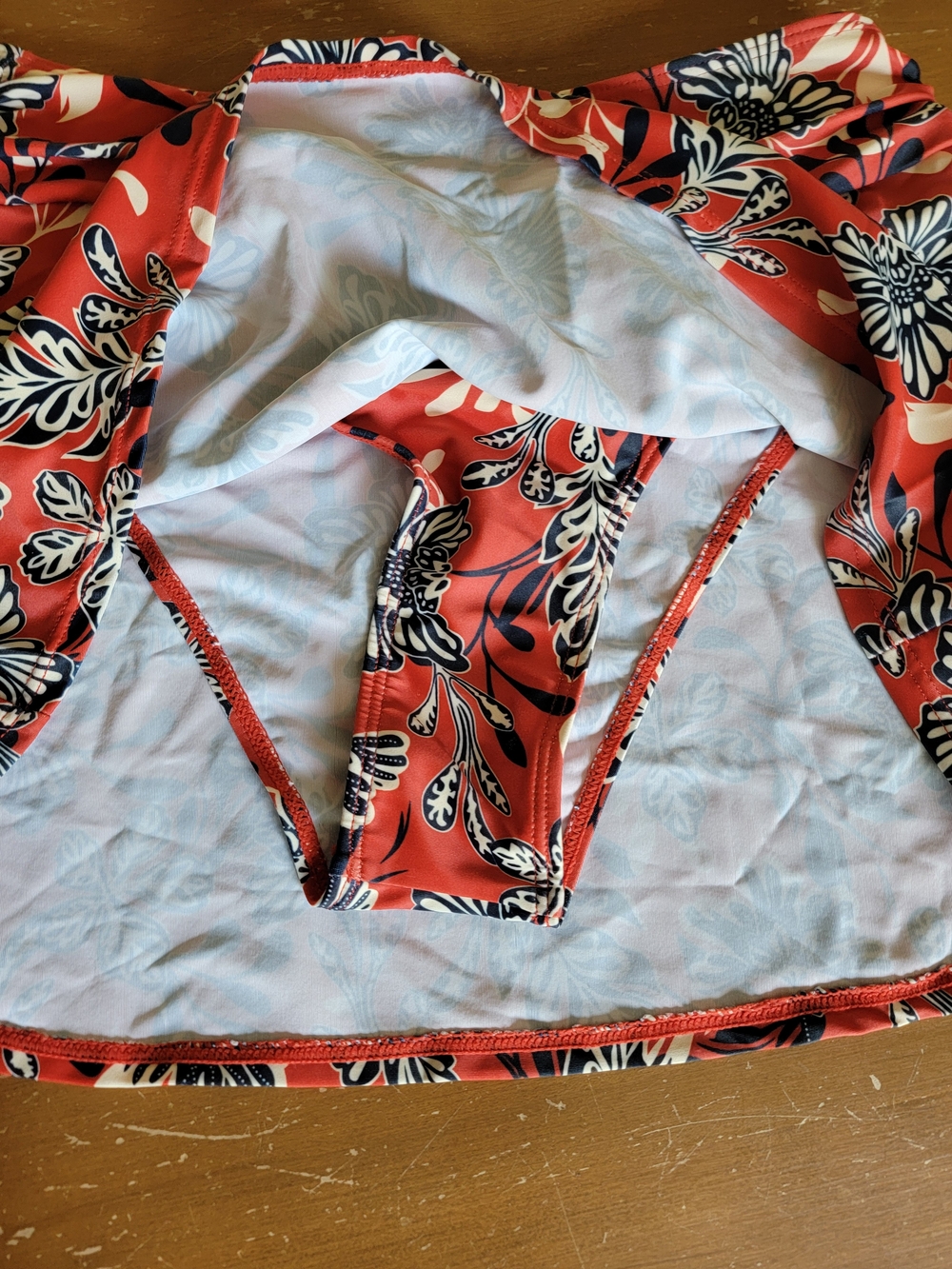 Red White And Blue Floral Tankini Top and Swim Skirt Set Size S NWT - Picture 4 of 13
